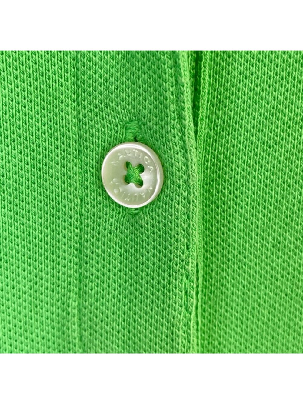 Nautica Top Womens XXL Lime Green Polo Preppy Sporty Golf Short Sleeve Vacation - Picture 3 of 11